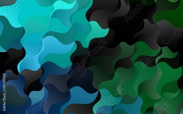 Fototapeta Dark Blue, Green vector pattern with bent ribbons.