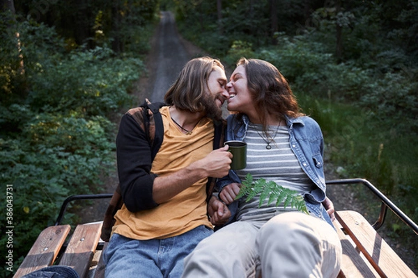 Fototapeta Couple having cup of coffee