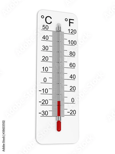 Fototapeta Thermometer indicates low temperature