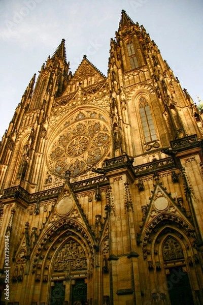 Fototapeta Facade of Saint Vitus Cathedral in Prague, Czech Republic