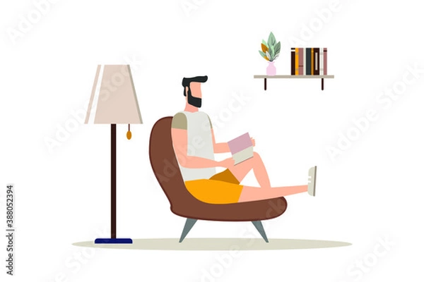 Fototapeta people reading or students studying and preparing for examination. Book lovers, readers, modern literature fans isolated on white background. Flat cartoon vector illustration.