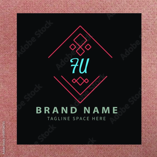 Fototapeta FU initials logo, name initials logo, company initials logo, person initials logo