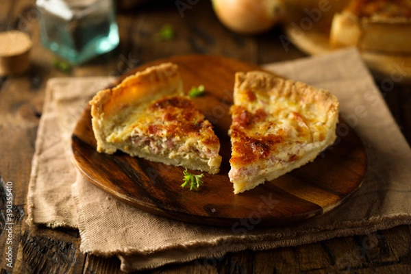 Obraz Traditional homemade onion quiche or pie