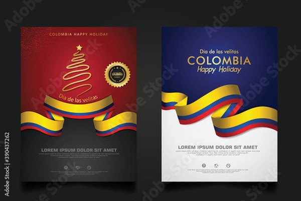 Obraz Set Colombia Day background template.