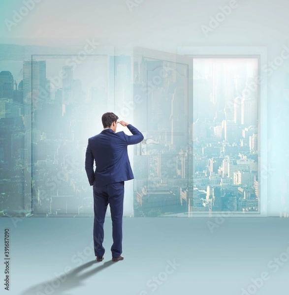 Fototapeta Businessman facing many business opportunities