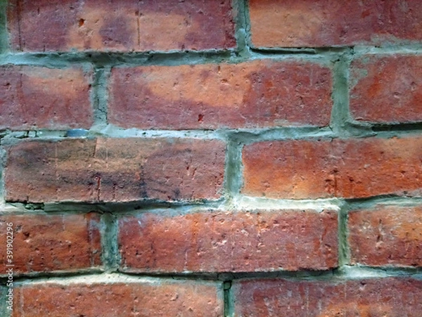 Fototapeta Brown bricks stack layer wall cladding background