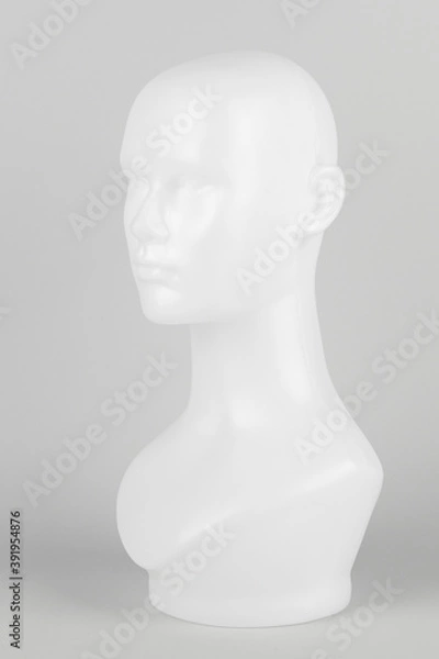 Obraz White mannequin head in profile on a gray background