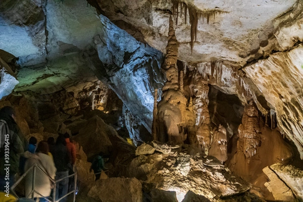 Obraz Tour of the cave. Crimea. Marble cave.