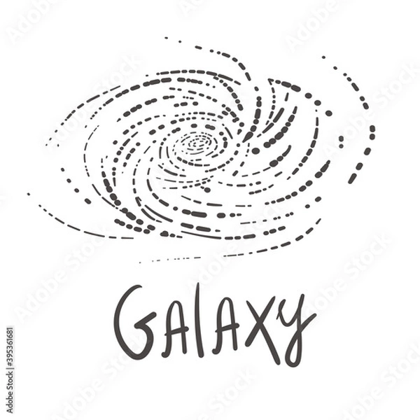 Fototapeta doodle Vector galaxy with nebula, constellations and stars. Galaxy Milky Way icons space background