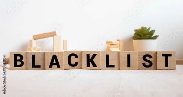 Fototapeta BLACKLIST word made with building blocks