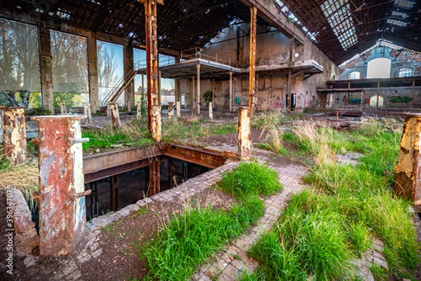 Fototapeta fabricas industriales abandonadas en Europa