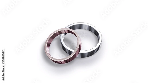 Fototapeta Wedding Rings Engage Ring for Marriage 3D illustration background