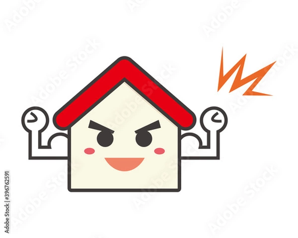 Fototapeta Vector illustration of a house character. House . Home insurance