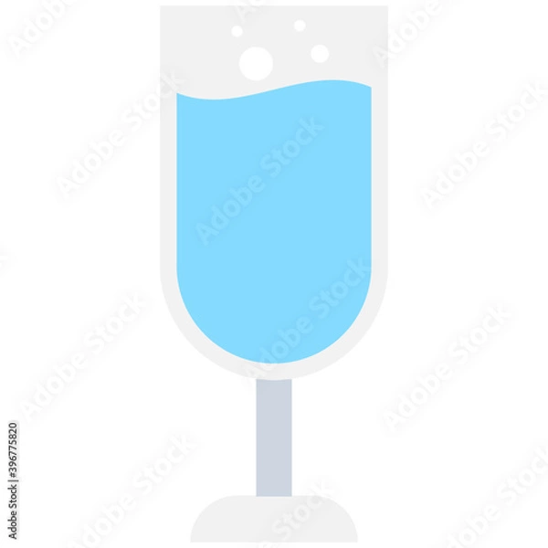 Fototapeta 
Wine Glass Flat vector Icon
