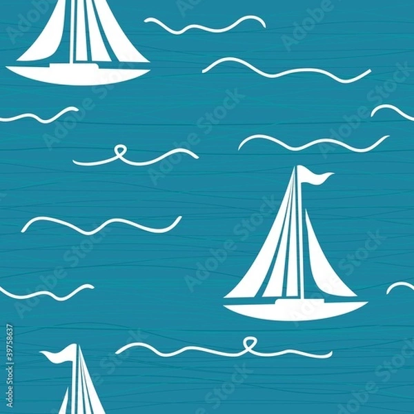 Fototapeta seamless boats