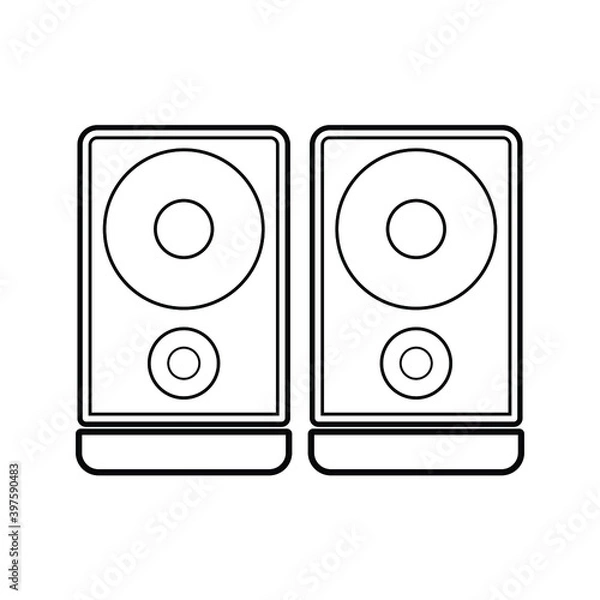 Fototapeta Speaker icon vector on white background