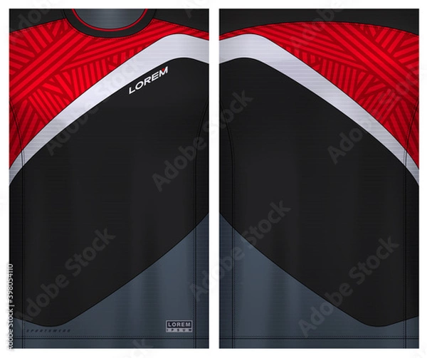 Fototapeta Fabric textile for Sport t-shirt ,Soccer jersey mockup for football club. uniform front and back view.
