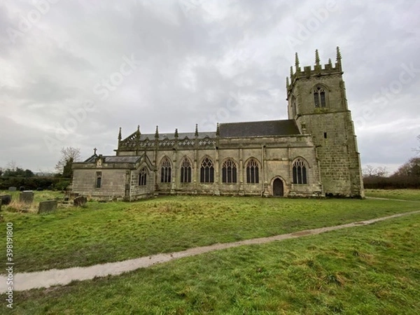 Fototapeta Battlefield Church in Shropshire in the winter