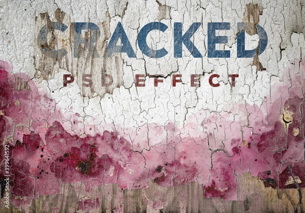 Fototapeta Cracked Painted Texture Mockup