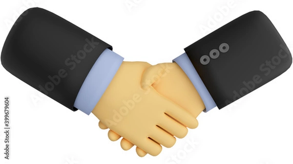 Fototapeta A Cute 3D business Hand handshake