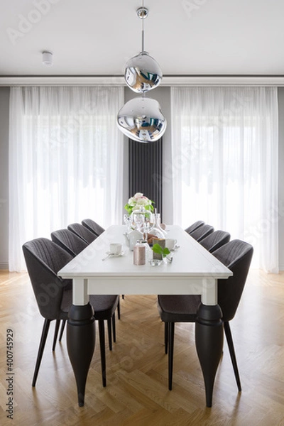 Fototapeta Fancy dining table with elegant chairs