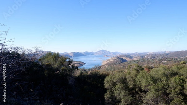 Fototapeta Lake and island view from mountains