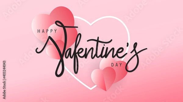 Fototapeta Valentines day background with  Heart  symbol on Pink Background ,Vector illustration EPS 10