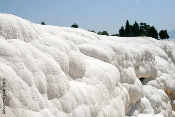 Fototapeta White rocks and travertines of Pamukkale Turkey