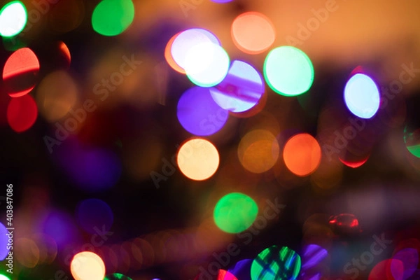 Fototapeta Abstract blurry background, christmas lights