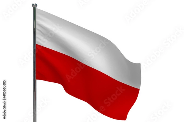 Fototapeta Poland flag on pole icon