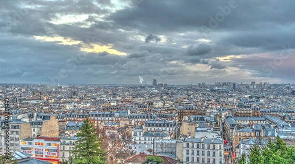 Fototapeta Paris cityscape, HDR Image