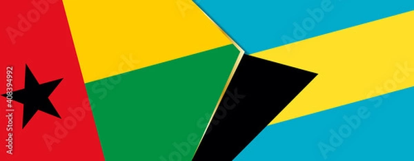 Fototapeta Guinea-Bissau and The Bahamas flags, two vector flags.