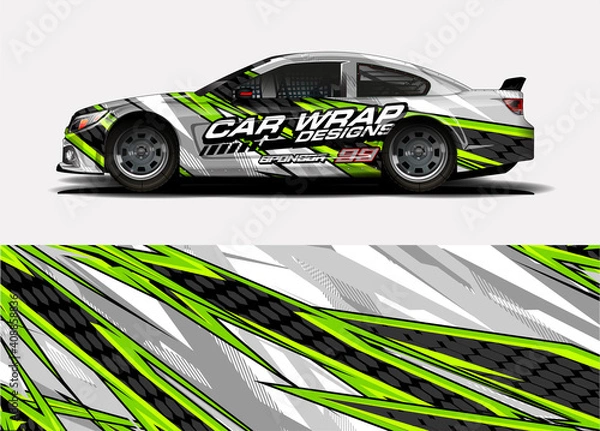 Fototapeta abstract background vector for racing car wrap design and vehicle livery 
