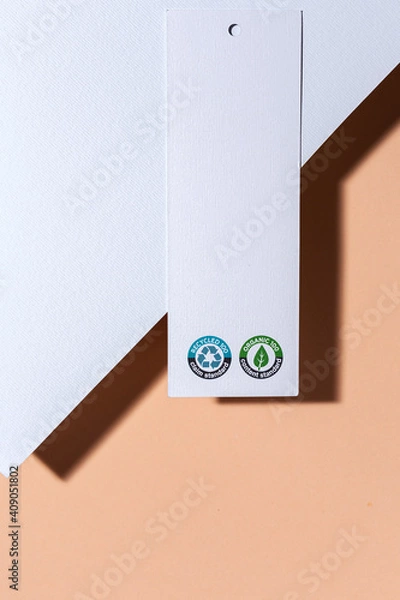 Obraz Recyclable and organic cardboard labels with logo