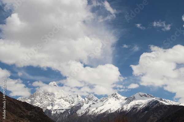 Fototapeta clouds over the mountains