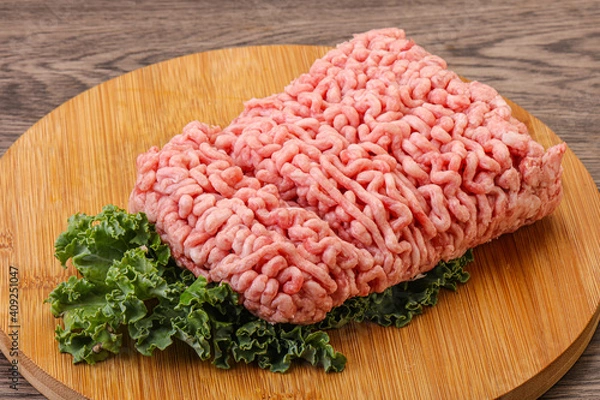 Fototapeta Raw pork minced meat for cooking