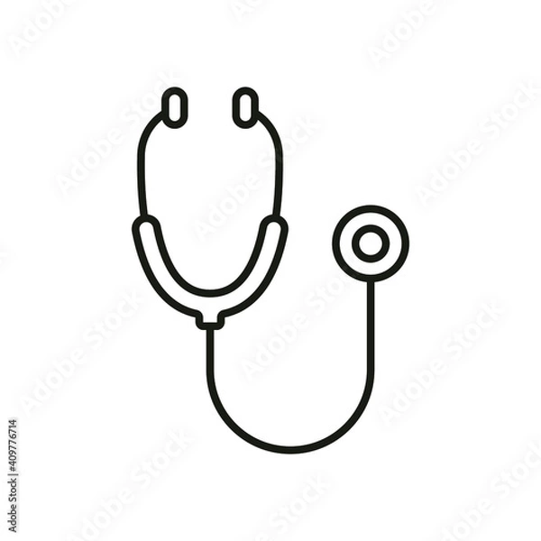 Fototapeta Stethoscope cardio device line style icon vector illustration design. EPS10