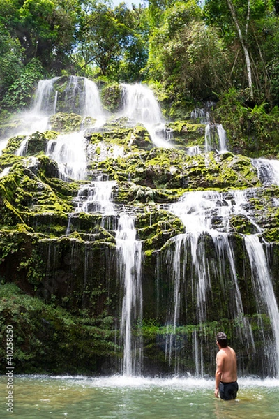 Fototapeta The beauty of the Mafalda waterfall in the city of Apiaí, São Paulo, Brazil