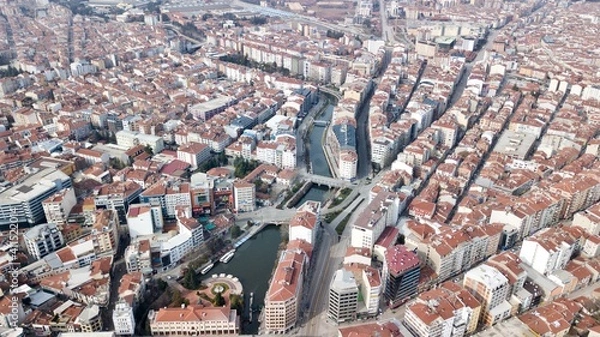 Fototapeta Aerial city view of Eskisehir / TURKEY.