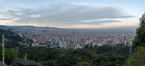 Fototapeta panorama of the mountains and the city of bogota