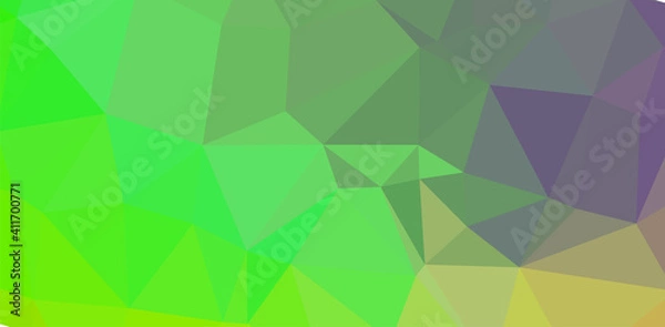 Fototapeta Green vivid geometric abstract bright green blurred mosaic wallpaper with triangle shapes for banner