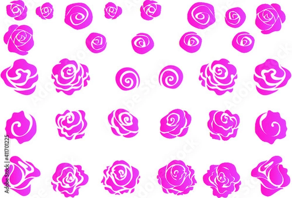 Fototapeta vector drawing purple rose background design