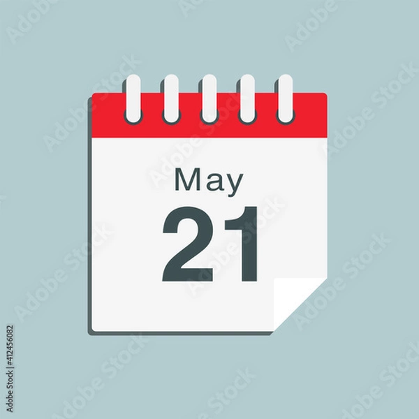 Fototapeta Icon day date 21 May, template calendar page