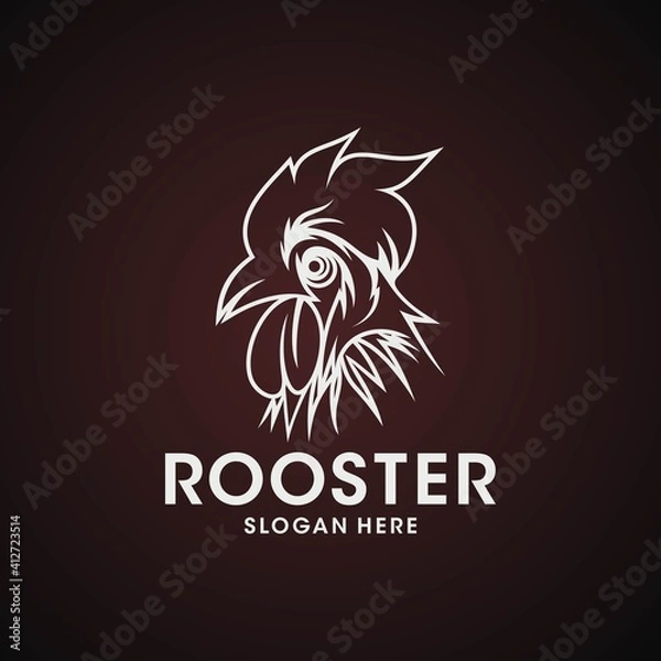 Fototapeta Rooster logo design template. Vector Illustration
