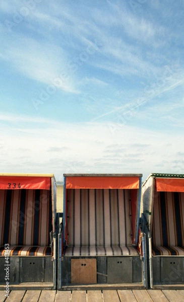 Fototapeta himmel mit strandkörben