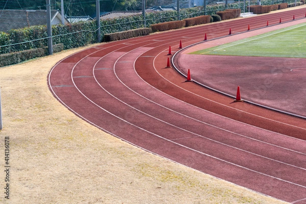 Fototapeta 陸上競技場のトラック　コーナー