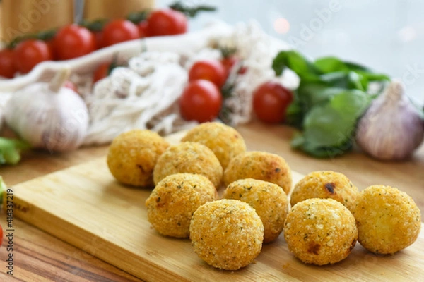 Fototapeta italian fried cheese balls