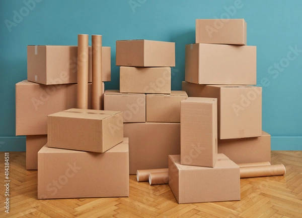 Fototapeta Cardboard boxes