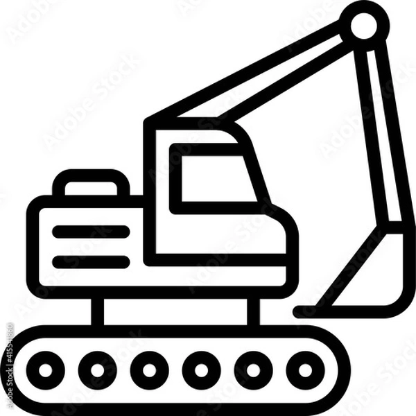 Fototapeta Backhoe icon, transportation related vector