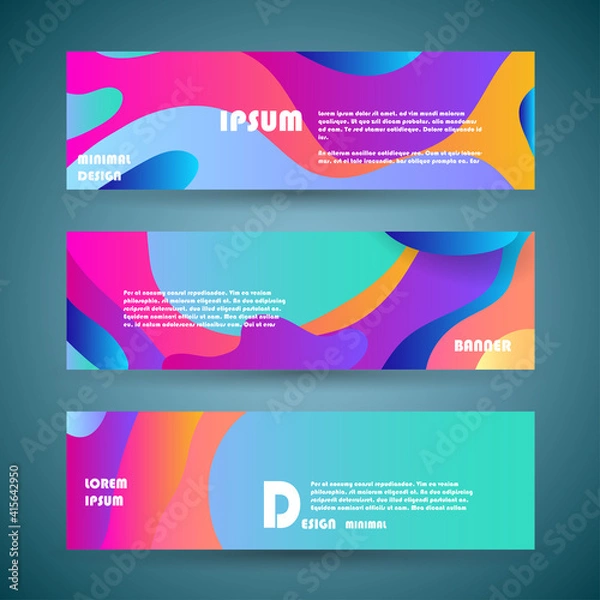 Fototapeta Vector horizontal banner template, abstract design